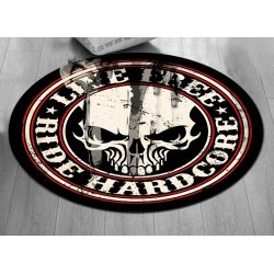 TAPIS ROND 60cm : HD SKULL LIVE FREE DIRTY