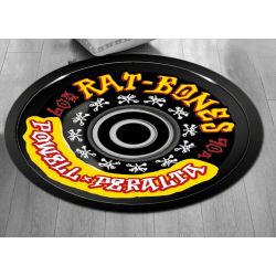 TAPIS ROND 80cm : POWELL RAT-BONES NOIR