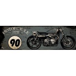 PLAQUE DECO : 75X24 CM MOTORCYCLE 90 DIRTY