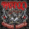 ENSEIGNE : 50X50CM TATTOO SHOP : 2 DERMO FAT ORNEMENT GRIS/ROUGE