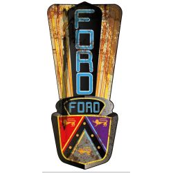 PLAQUE DECO : 60 CM OLD LOGO FORD DIRTY 2