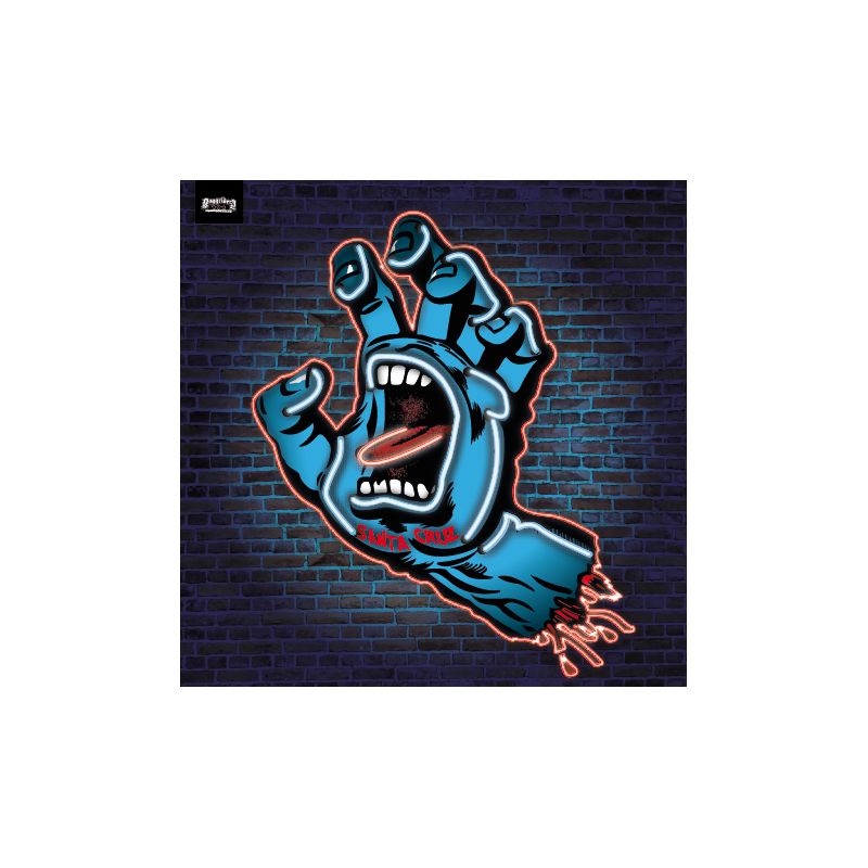 PLAQUE DECO : 50X50 CM HAND NEON