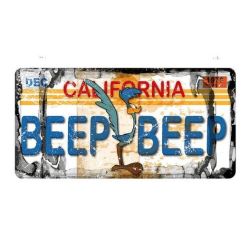 PLAQUE DECO : 60x30 CM LICENCE - CALIFORNIA BEEP BEEP ROAD RUNNER 2