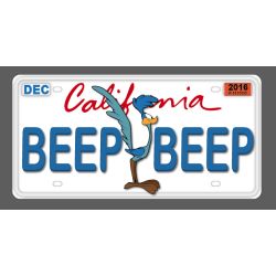 PLAQUE DECO : 60x30 CM LICENCE - CALIFORNIA BEEP BEEP ROAD RUNNER CLEAN