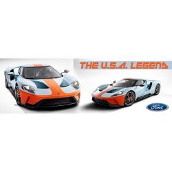 PLAQUE DECO : 75X24 CM GT 40 FORD GULF COLOR