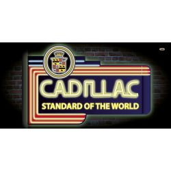 ENSEIGNE LUMINEUSE : RECTANGLE 100X50CM LED - CADILLAC OLDIES SIGN RED
