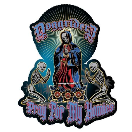 AUTOCOLLANT LOWRIDER : DOGGRIDERZ DEAD VIRGEN