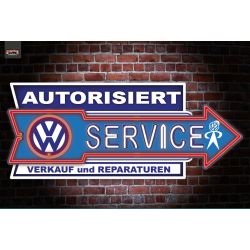 POSTER PAPIER GRAND FORMAT : 91,5X61cm VW ENSEIGNE SERVICE NEON