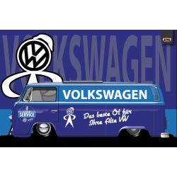 POSTER PAPIER GRAND FORMAT : 91,5X61cm VW COMBI SERVICE