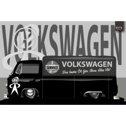 POSTER PAPIER GRAND FORMAT : 91,5X61cm VW COMBI BACHE NOIR