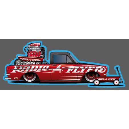 AUTOCOLLANT AUTO : VW PICK UP SQUARE BACK RADIO FLYER