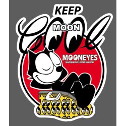 AUTOCOLLANT AUTO : MOONEYES FELIX KEEP COOL RED