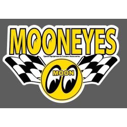 AUTOCOLLANT : MOON LOGO WINGS MOONEYES WHITE