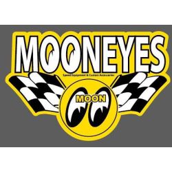 AUTOCOLLANT : MOON LOGO WINGS MOONEYES JAUNE