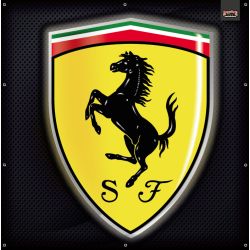 ENSEIGNE LUMINEUSE : 50X50 CM FERRARI BLASON