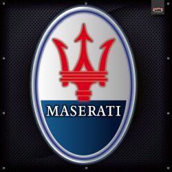 ENSEIGNE LUMINEUSE : 50X50 CM MASERATI BLASON