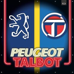 ENSEIGNE LUMINEUSE : 50X50 CM PEUGEOT TALBOT SPORT