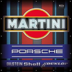 ENSEIGNE LUMINEUSE : 50X50 CM MARTINI RACING PORSCHE