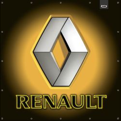 ENSEIGNE LUMINEUSE : 50X50 CM RENAULT FOND JAUNE