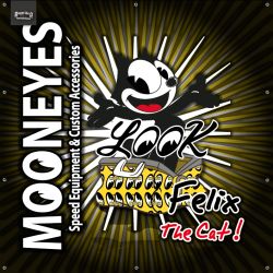 ENSEIGNE LUMINEUSE : 50X50 CM MOONEYES VX FELIX THE CAT "BAG"