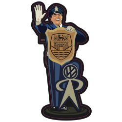 AUTOCOLLANT AUTO : VW VOLKSBURG POLICEMAN