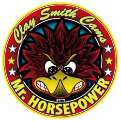 AUTOCOLLANT AUTO : rond Clay Smith Horsepower red