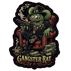 AUTOCOLLANT RAT FINK : GANGSTER FINK