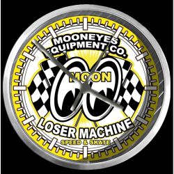 PENDULE CUSTOM : MOONEYES YELLOW FLAG