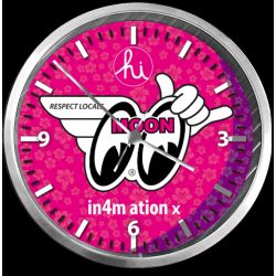 PENDULE CUSTOM : MOONEYES SHAKA PINK
