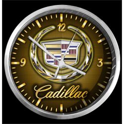 PENDULE : LOGO CADILLAC "ALU + GOLD"
