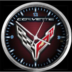 PENDULE : LOGO CHEVROLET CORVETTE RED