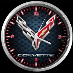 PENDULE : LOGO CHEVROLET CORVETTE BLUE