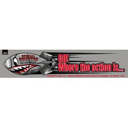 BACHE DECO : 180X40 CM : MOON EQUIPPED GO! BOMB WHERE ACTION IS