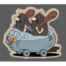 AUTOCOLLANT AUTO : Les Fous du volant : BOULDER MOBILE VW COMBI