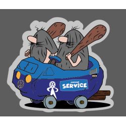 AUTOCOLLANT AUTO : Les Fous du volant : BOULDER MOBILE VW SERVICE
