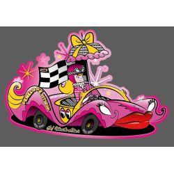 AUTOCOLLANT AUTO : Les Fous du volant : PENELOPE PITSTOP WACKY RACES