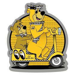 AUTOCOLLANT AUTO : Yogi l'ours : SCOOTER MOONEYES