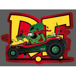 AUTOCOLLANT RAT FINK : RAT FINK VW MANX RF